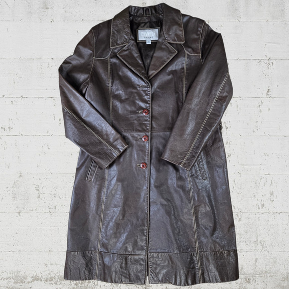 Women's Brown Leather Jacket - Picture 1 of 12